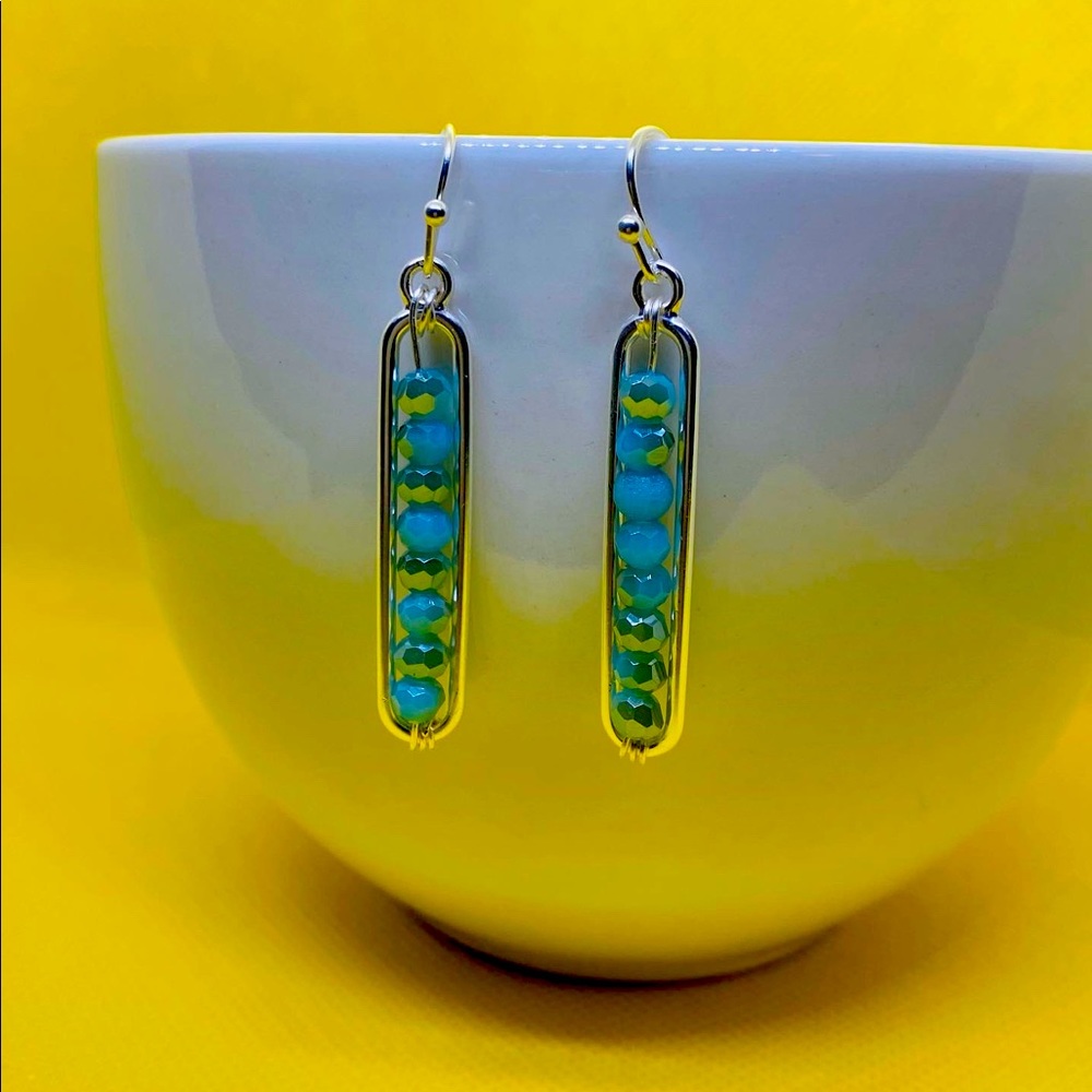 Beaded Turquoise Earrings
